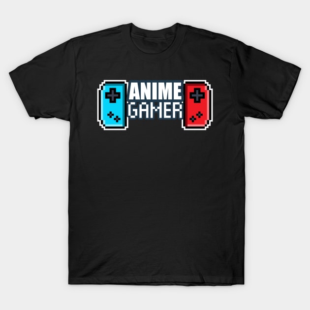 Anime Gamer - 8-bit Retro Pixel Classic Nostalgia Video Games T-Shirt by MaystarUniverse